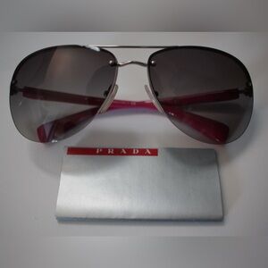 Prada Sunglasses with Vibrant Pink Temples